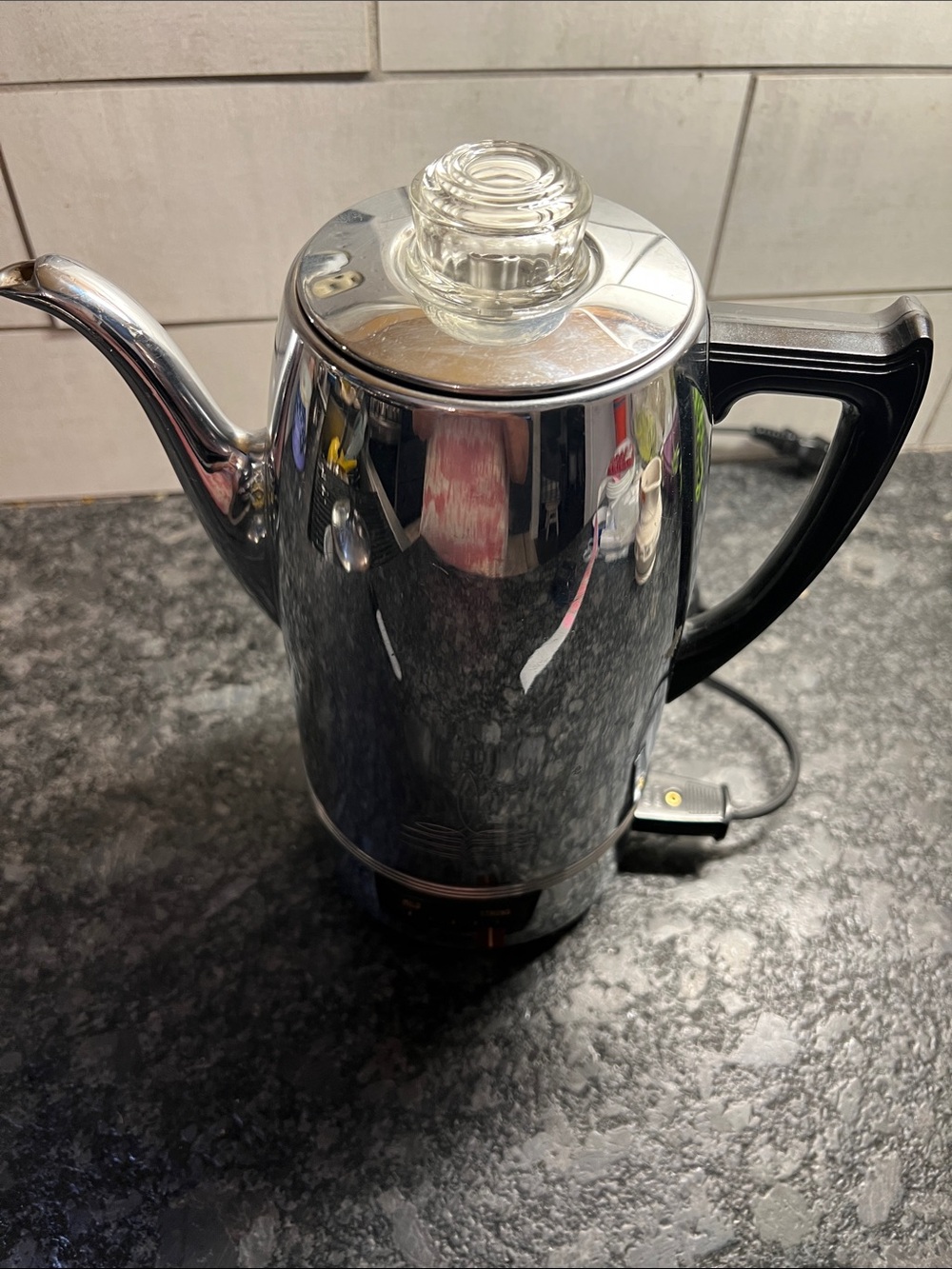COFFEEMATIC Stainless Steel Electric coffee pot. Still very shiny like new.